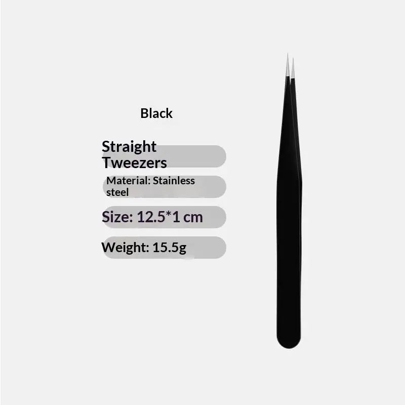 Stainless Steel Eyelash Extension Tweezers – Curved & Straight