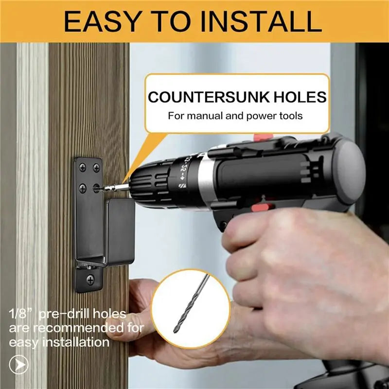 4-Pack Door Barricade Brackets – 2x4 Bar Holder Home Security