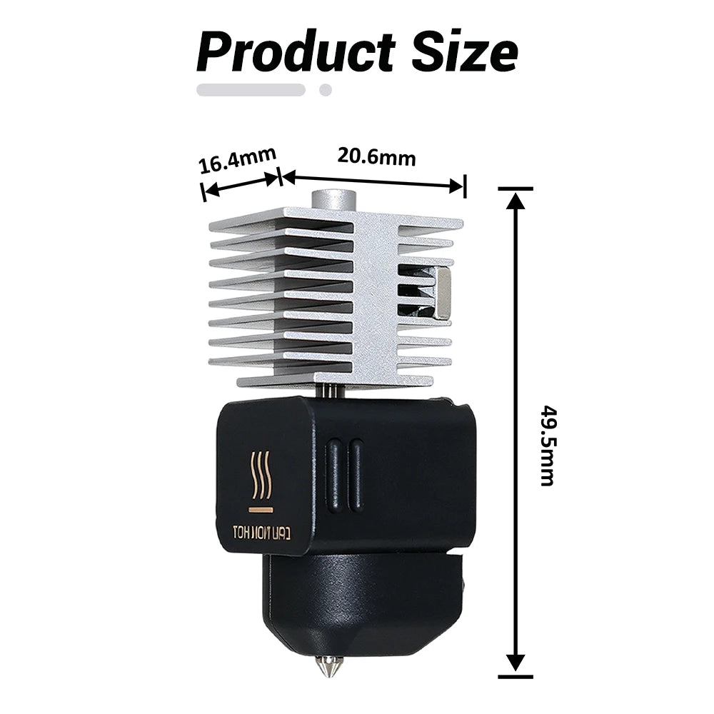 Hotend Kit for Bambu Lab A1 A1 Mini A2L – Stainless Steel Nozzle