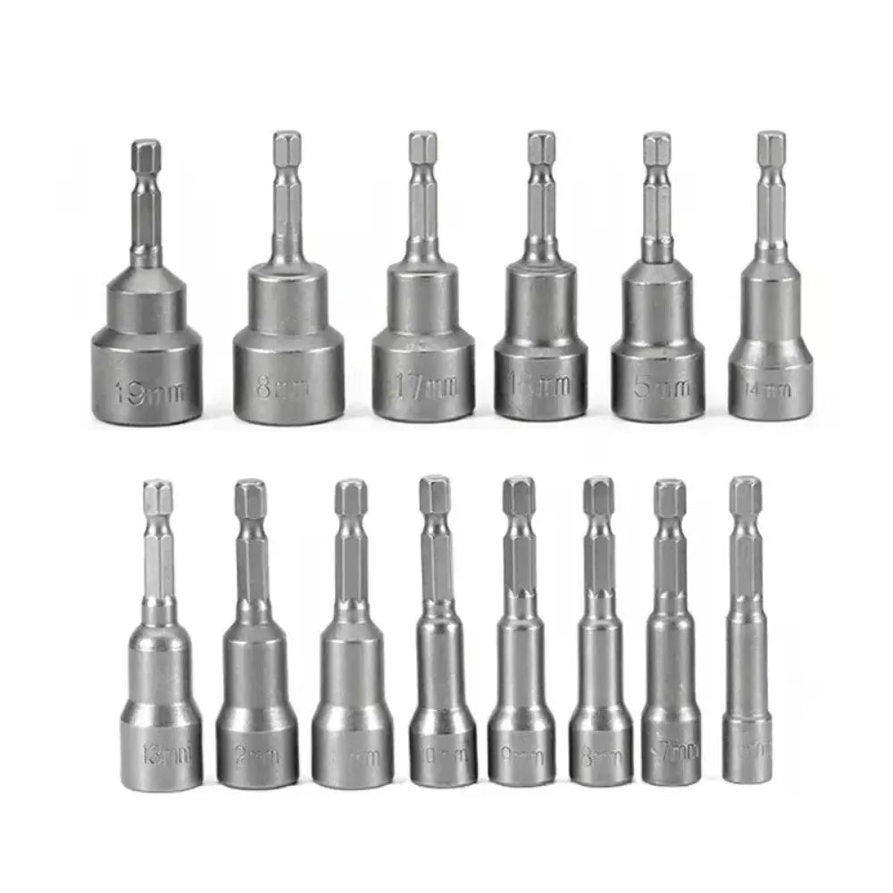 Magnetic Impact Socket Set 6–19mm | 1/4" Hex Shank Driver