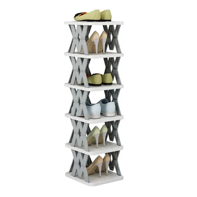 Foldable Vertical Shoe Rack – No Assembly Space-Saving Organizer