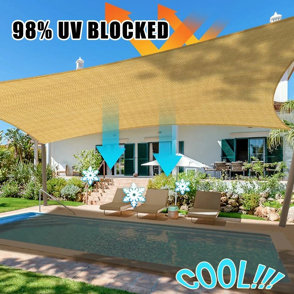 Rectangle Sun Shade Sail – 98% UV Block Waterproof Canopy