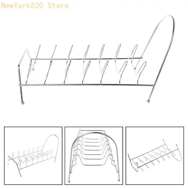 8-Slot Chrome Plated Dish Rack Countertop Drying Stand