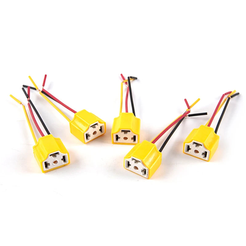 5-Pack H4 High-Temp Ceramic Car Headlight Socket Plug