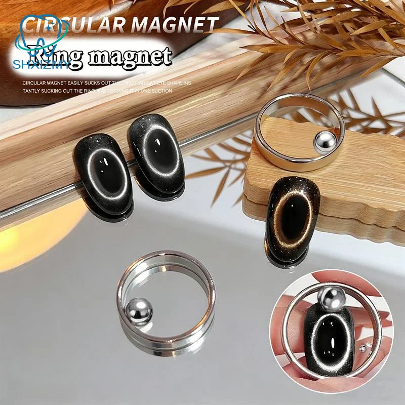 Cat Eye Nail Art Magnet Ring – Black Hole Hollow Effect