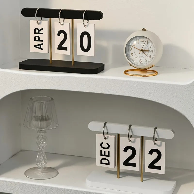 Nordic Minimalist Page-Turning Desk Calendar – English