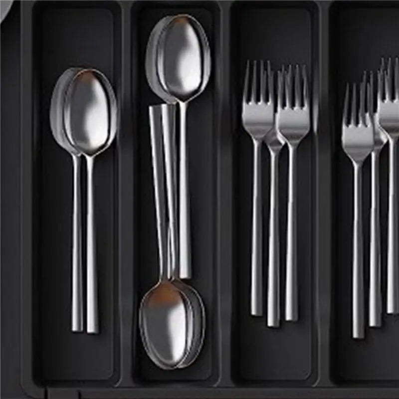 Expandable Cutlery Drawer Organizer – Adjustable Silverware Tray