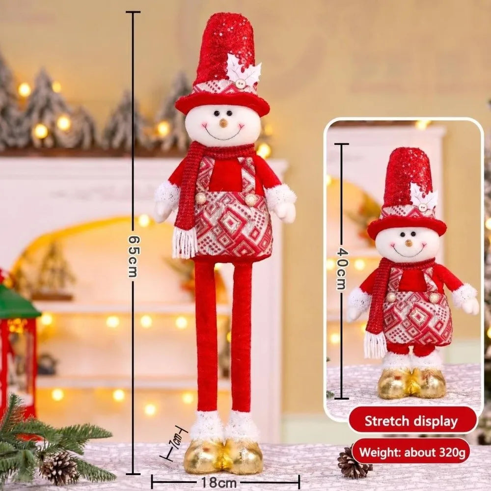 Knitted Christmas Telescopic Doll – Santa Snowman Elk Décor