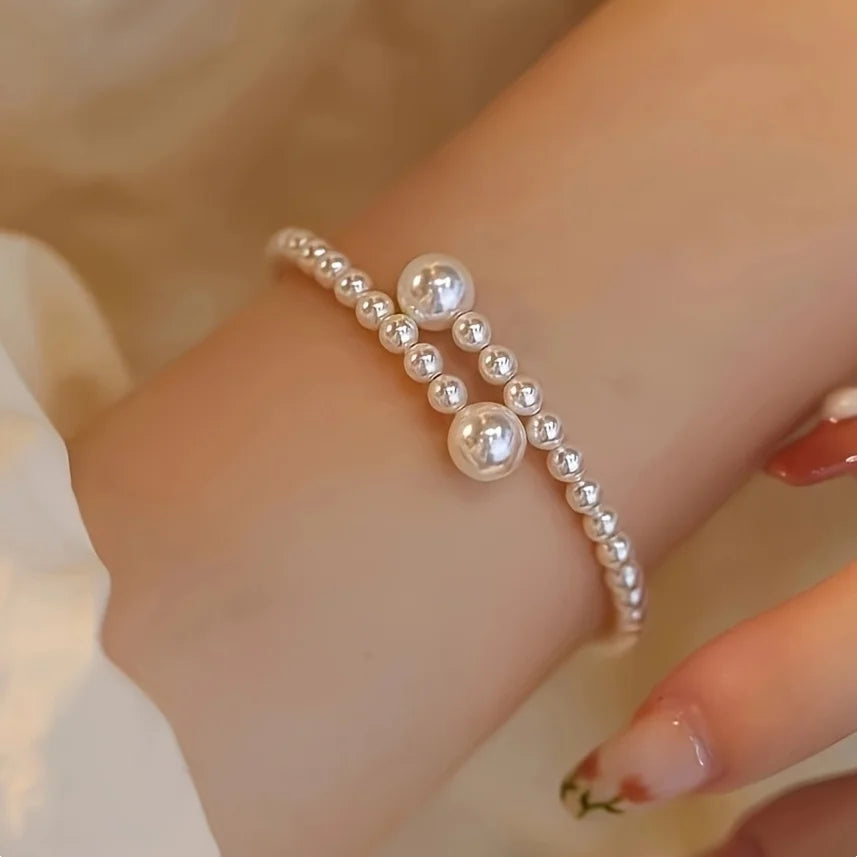 Adjustable Faux Pearl Bracelet – French Minimalist Style