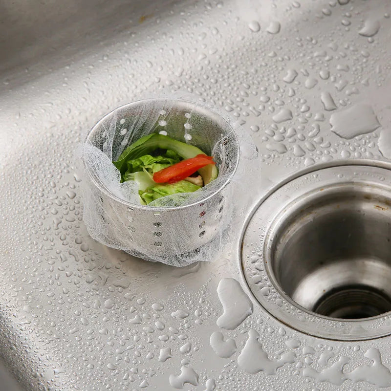 Disposable Sink Strainer Bags Fine Mesh Drawstring Drain Filter