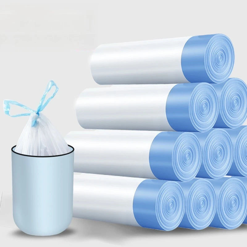 Thick Drawstring Trash Bags 8L Tear-Off Can Liners 50pcs
