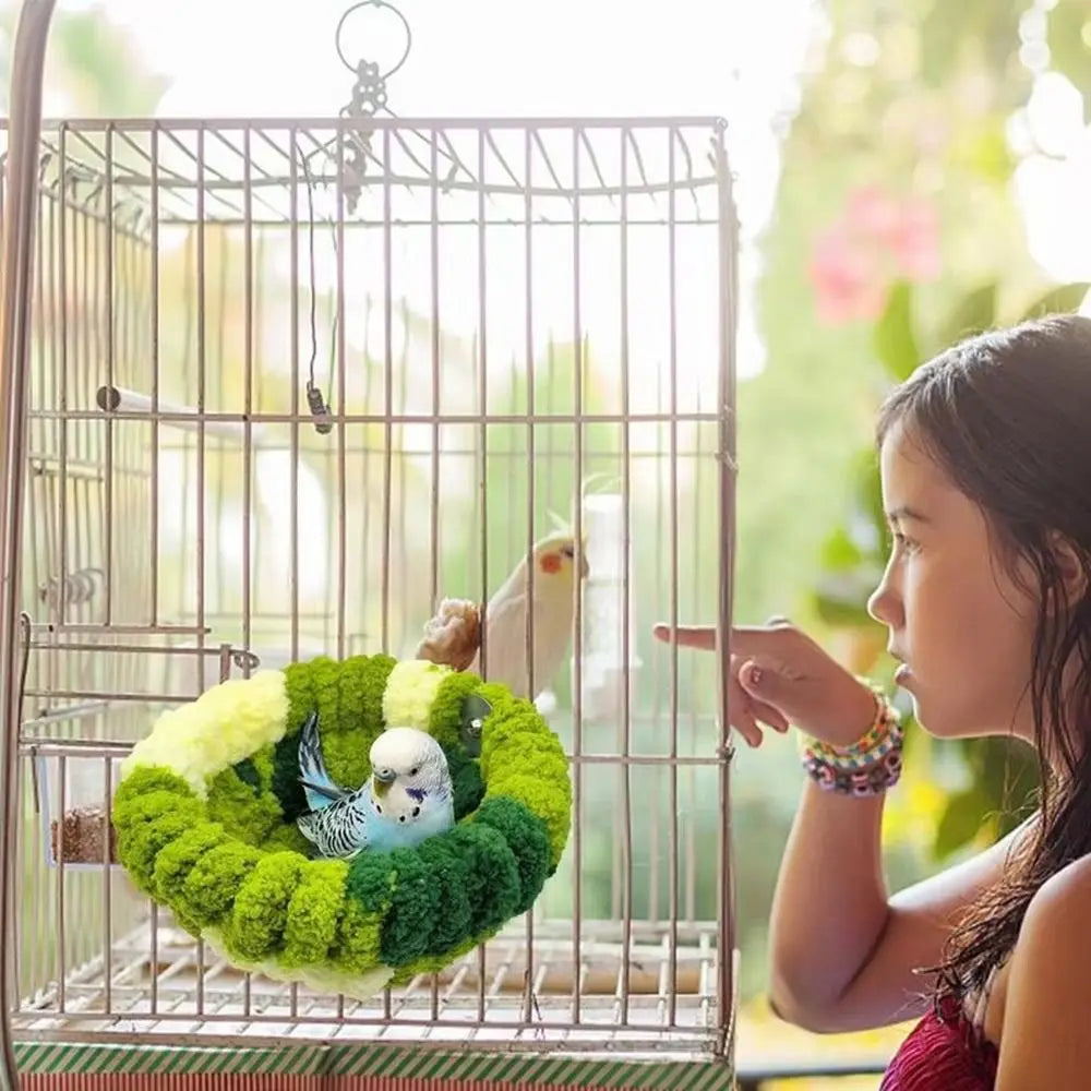 Velvet Plush Bird Nest – Warm Cozy Parrot Hut Tent for Cage