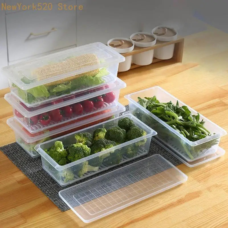 Fresh Produce Storage Box with Drain Mat – Fridge Organizer