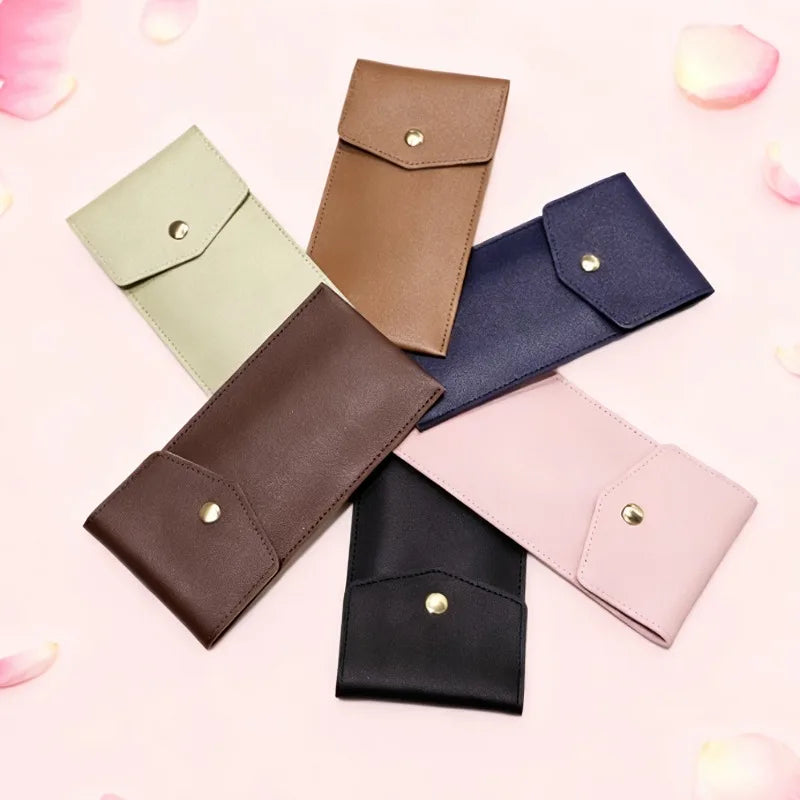 PU Leather Pencil Case Large Capacity Pen & Glasses Bag