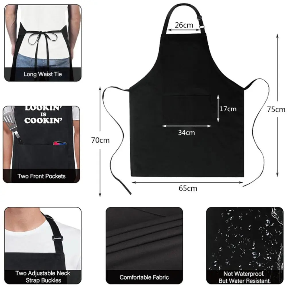 Unisex Canvas Bib Apron – Water-Resistant, 2 Pockets, Adjustable