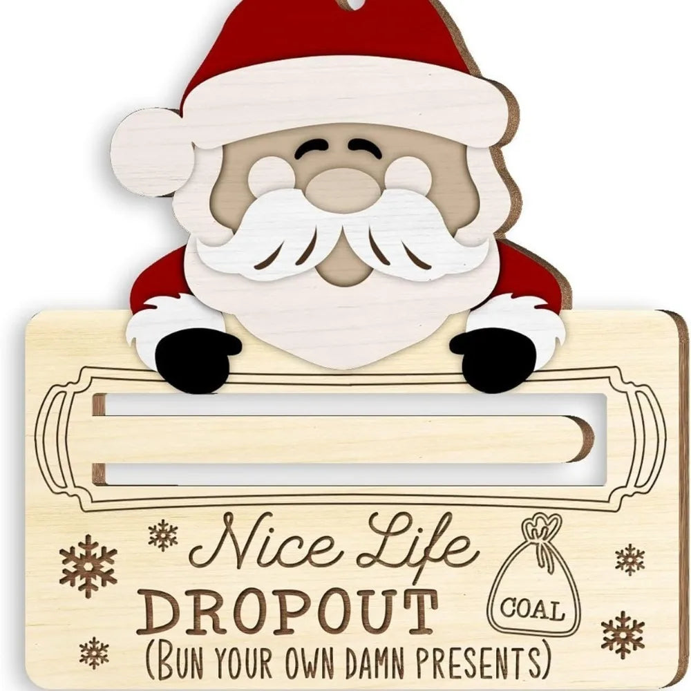 Wooden Christmas Money Card Holder DIY Gift Pendant