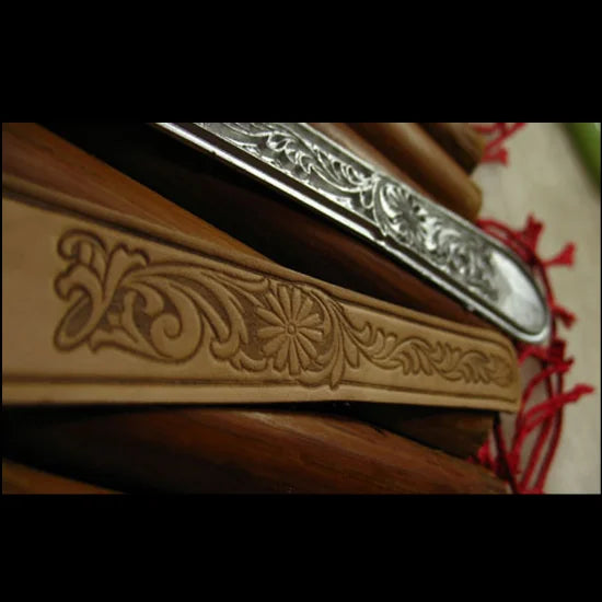 Aluminum Alloy Leather Carving Stamp Mold – Tang Grass Pattern