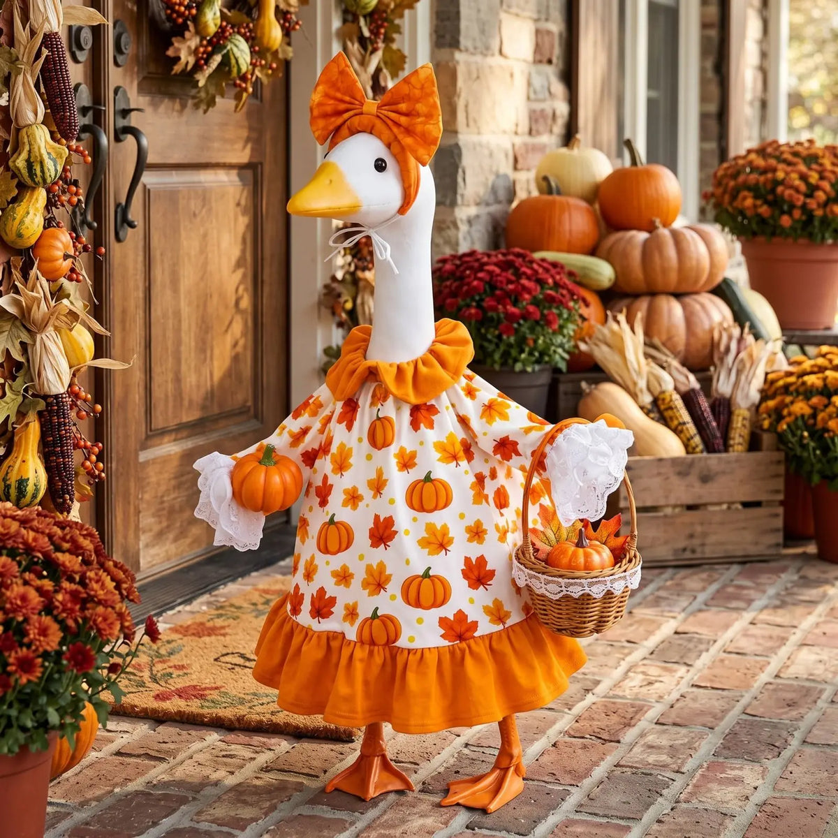 Thanksgiving Porch Outfit Set for 23 Inch Figure – Bow Included