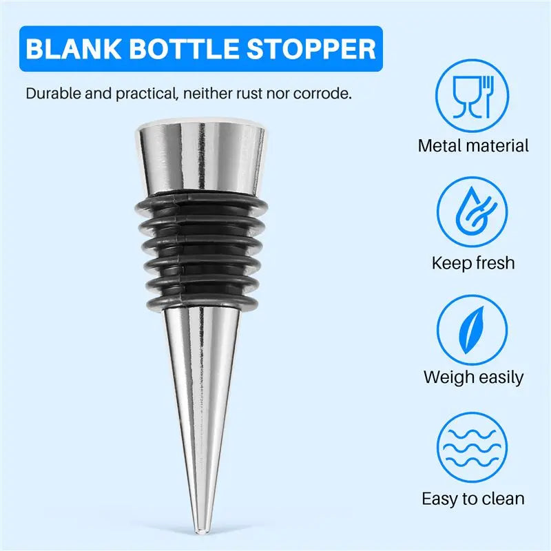 10-Pack Reusable Airtight Wine Bottle Stoppers – Silver