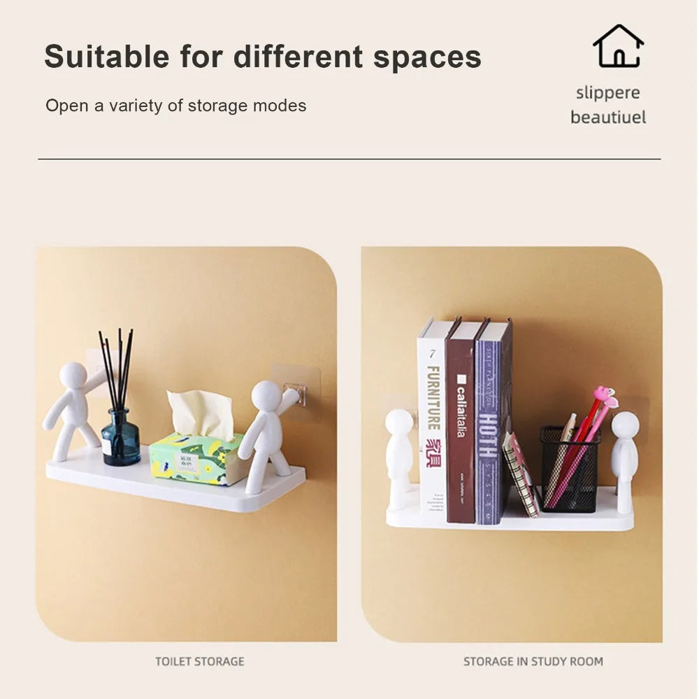 Wall Mounted Plastic Storage Shelf – Kitchen & Bathroom Rack