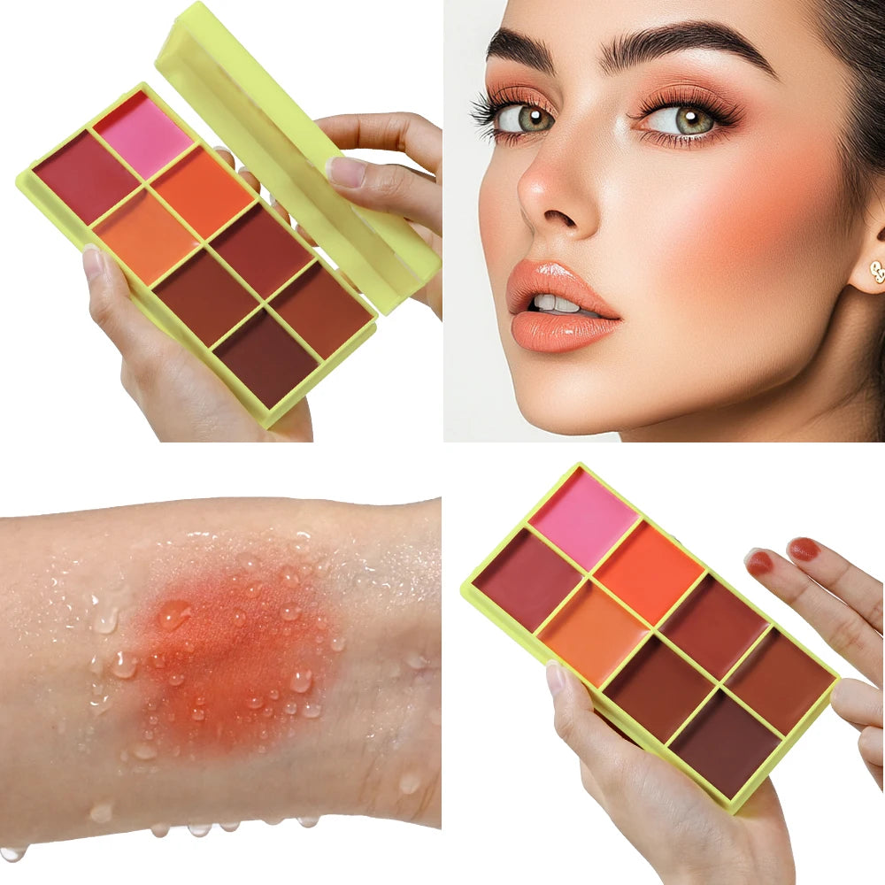 Cream Highlighter Blush Palette – Matte & Shimmer Finishes