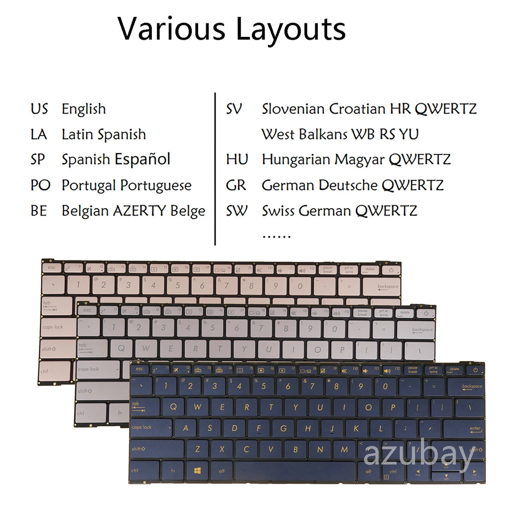 AZUBAY Backlit Keyboard Replacement for ASUS ZenBook UX390UA