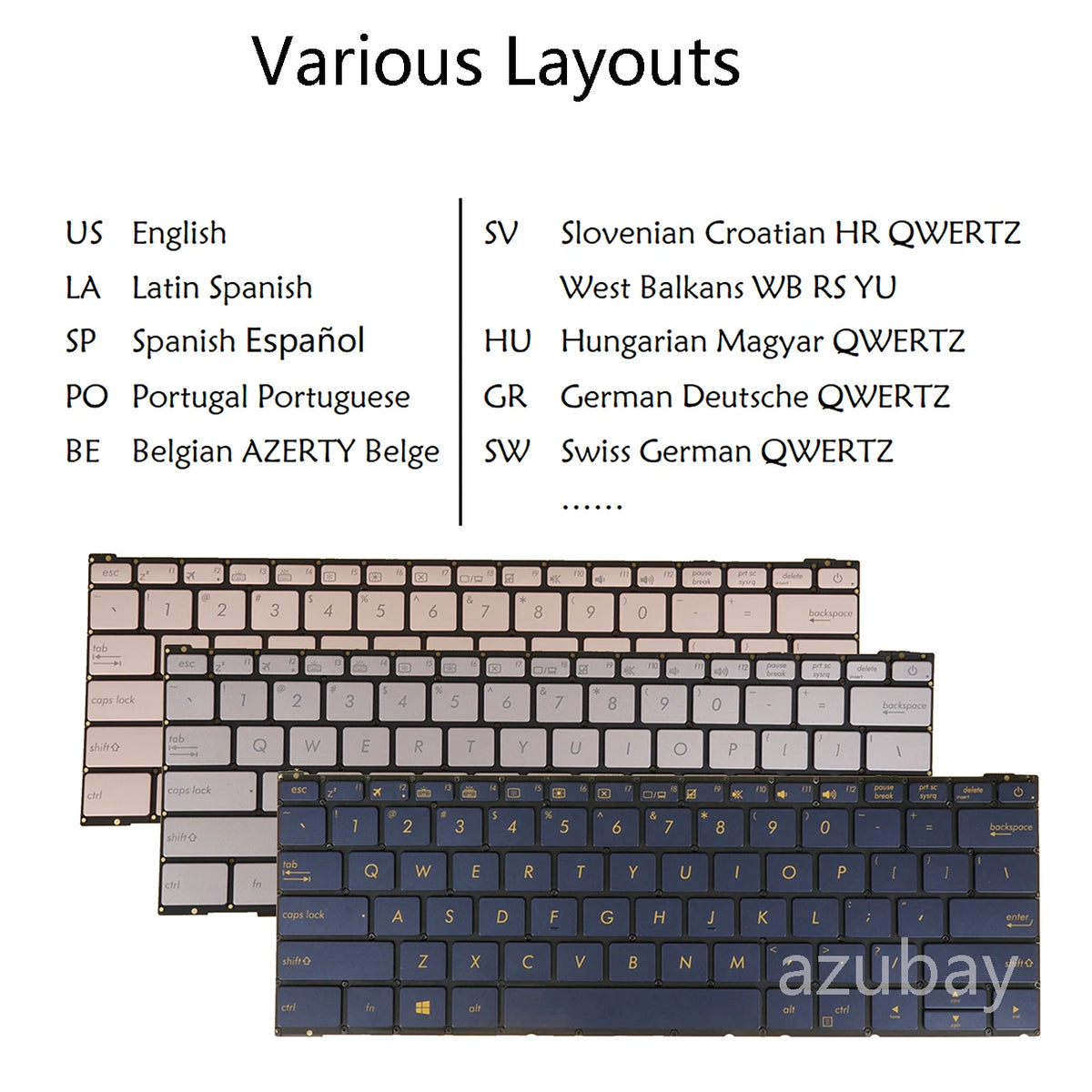 AZUBAY Backlit Keyboard Replacement for ASUS ZenBook UX390UA