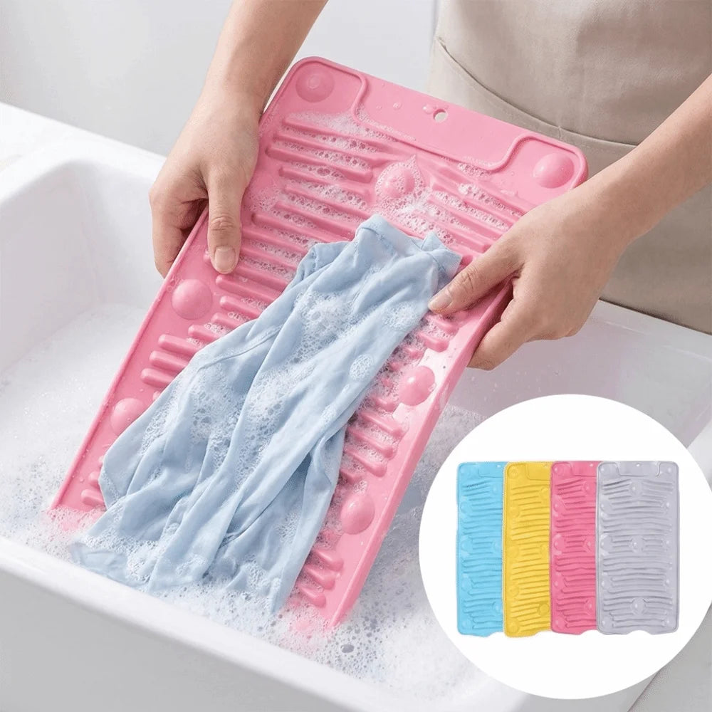 Foldable Silicone Laundry Washboard – Non-Slip Suction Cups