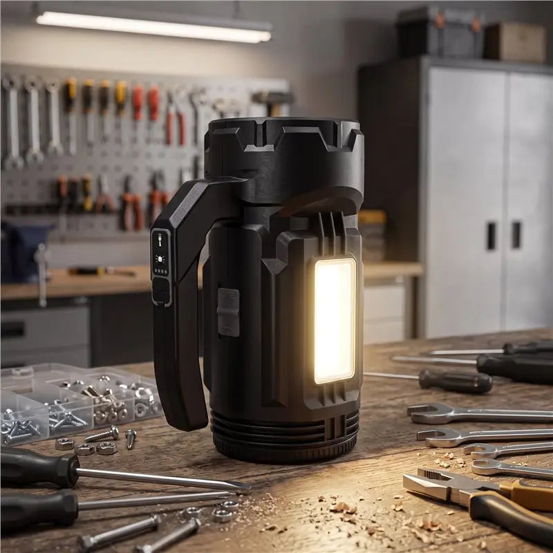 Portable Rechargeable LED Flashlight Camping Lantern Work Light