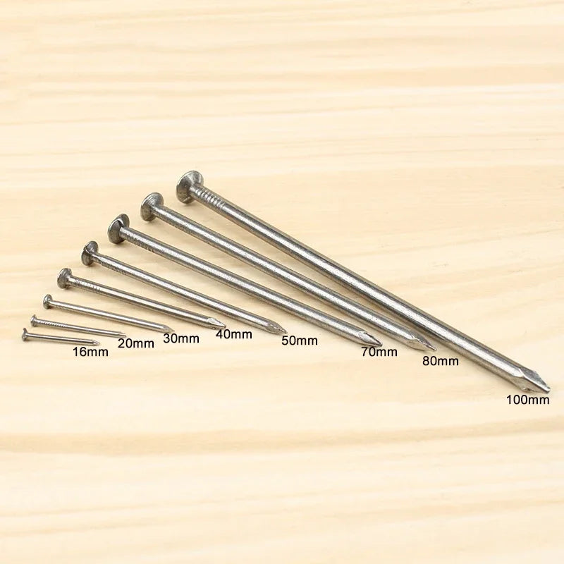 Carbon Steel Flat Head Wire Nails 1mm–4mm | 30–500 pcs