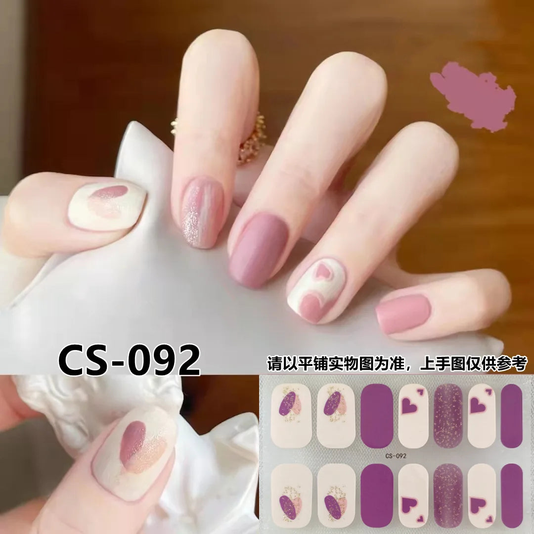 Semi Cured Gel Nail Stickers – Waterproof Self-Adhesive Decals