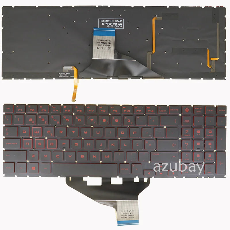 Red Backlit Keyboard for HP OMEN 15-dc0000 – PT/CF/FR Layout