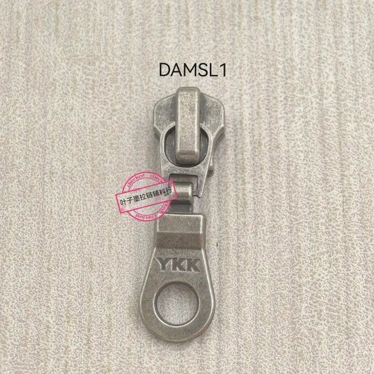 10-Pack YKK #5 Antique Silver Brass Zipper Sliders for Bags