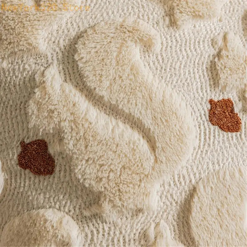 Soft Plush Pillowcase 3D Foliage Texture 45x45cm Home Décor