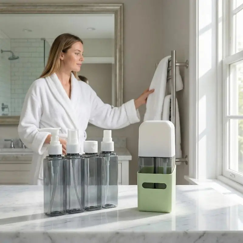 4-in-1 Refillable 60ml Travel Bottle Set with Pump Dispensers