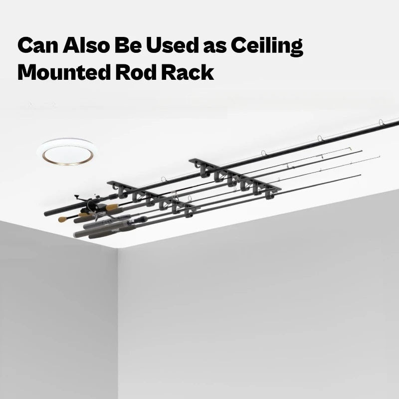 Wall & Ceiling Fishing Rod Holder – Holds 6 Rods | OUZEY