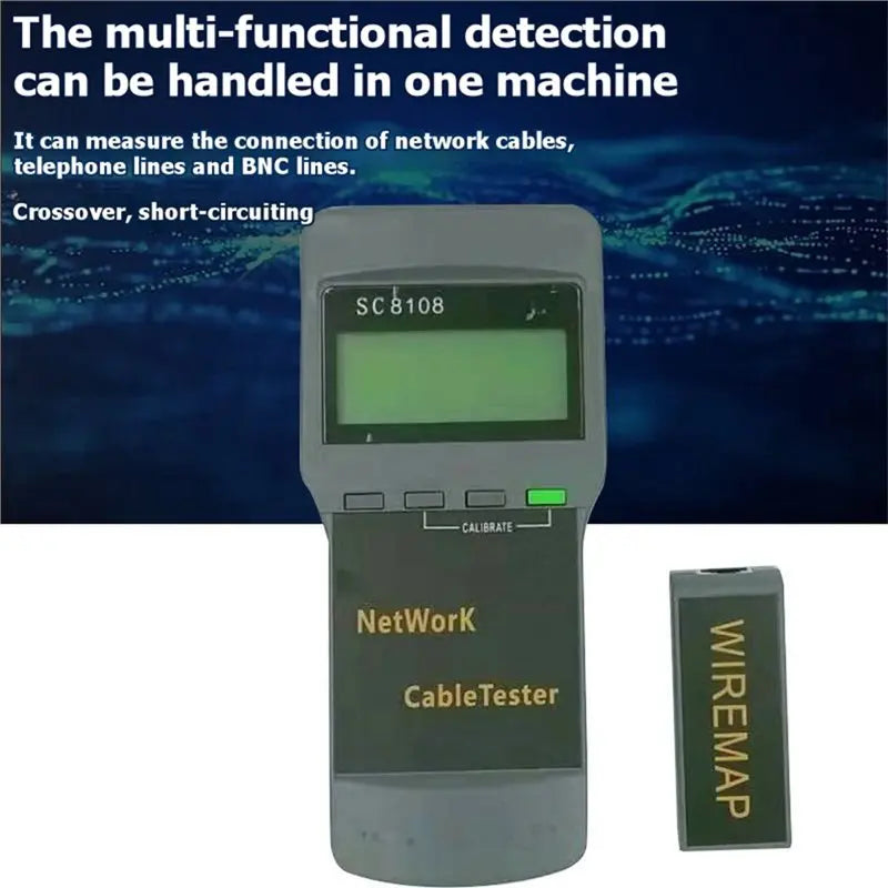 SC8108 LAN & Phone Cable Tester LCD – RJ45 Network Checker