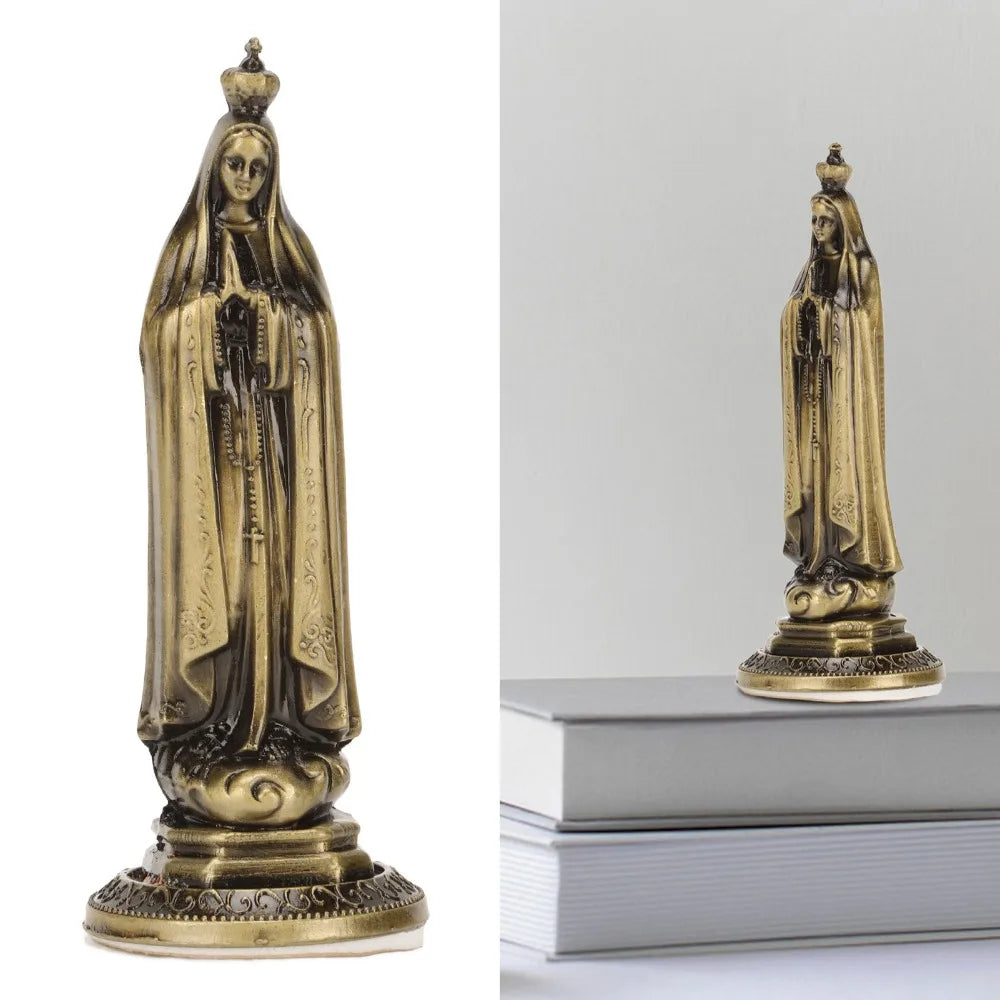 Mini Virgin Mary Statue Zinc Alloy Bronze Madonna Figurine