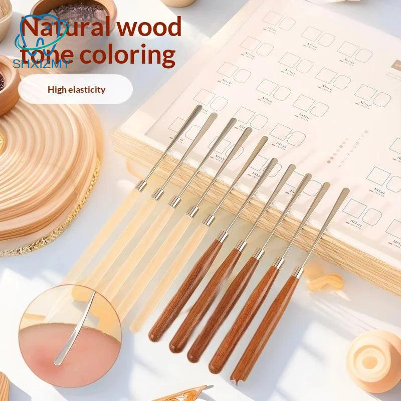 Natural Wood Handle Nail Art Spatula – Stainless Steel Tip