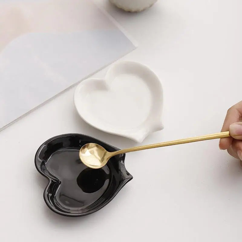 Heart Shaped Ceramic Spoon Rest & Ladle Holder – Kitchen