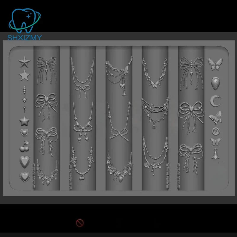 3D Silicone Nail Mold – Flower Bowknot Star Chain DIY Art