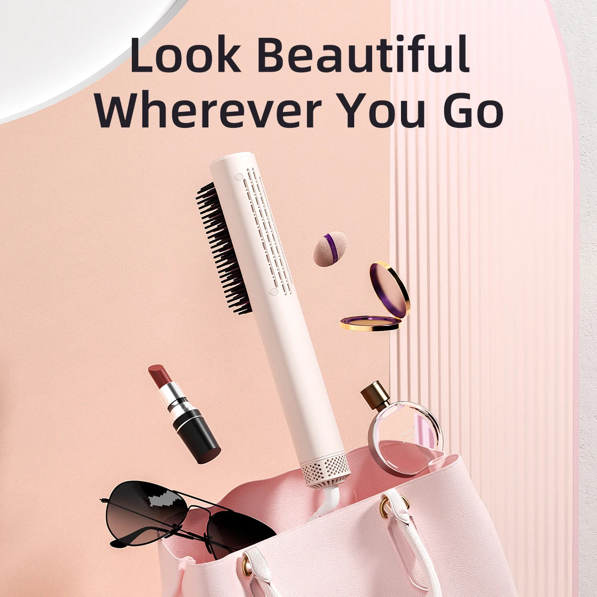 Ceramic Hair Straightener Brush – Fast Heating, 52 Teeth