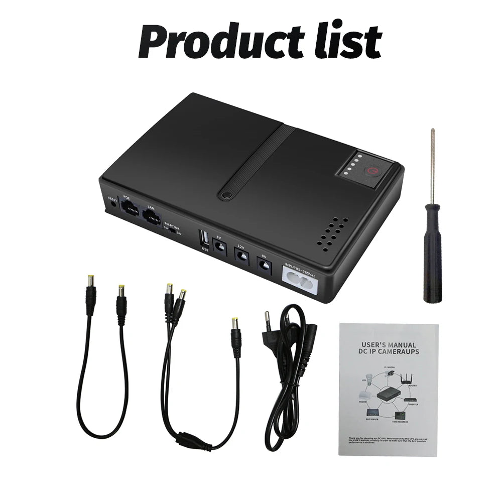 DC1018L Mini UPS 5V 9V 12V Battery Backup for Router & Modem