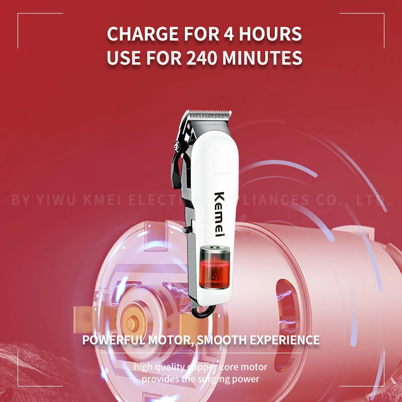 Kemei Rechargeable Hair Clipper & Beard Trimmer for Men