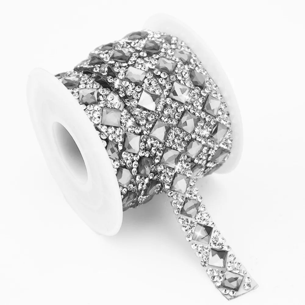 3 Yards Self-Adhesive Square Rhinestone Strip | DIY Trim