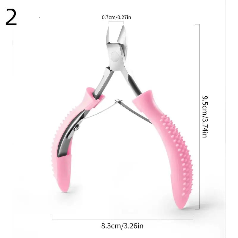 Stainless Steel Cuticle Nipper | Silicone Handle Nail Tool