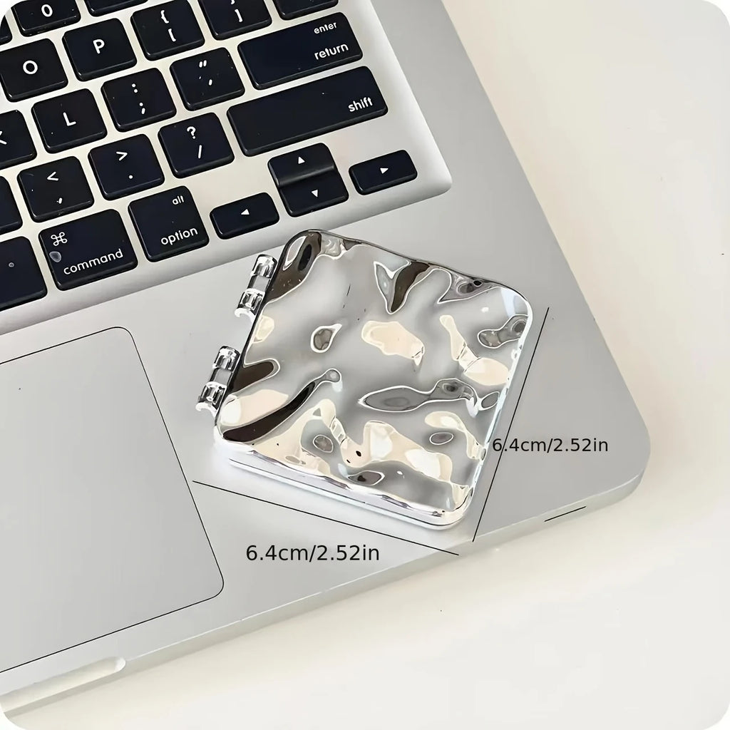 Liquid Metal Foldable Compact Mirror – Double-Sided HD Pocket Mirror