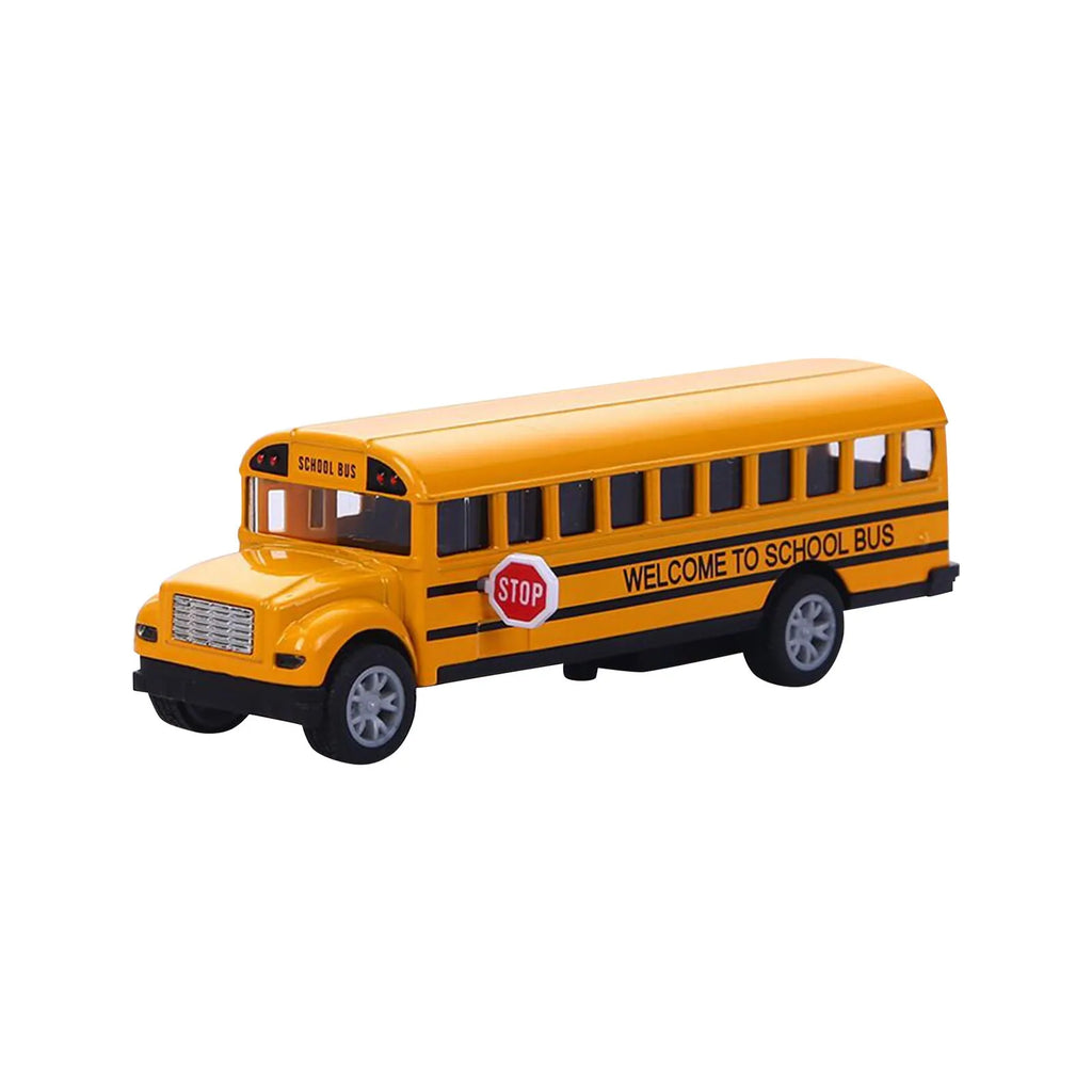 School Bus Die-Cast Pull Back Toy Car Model for Kids