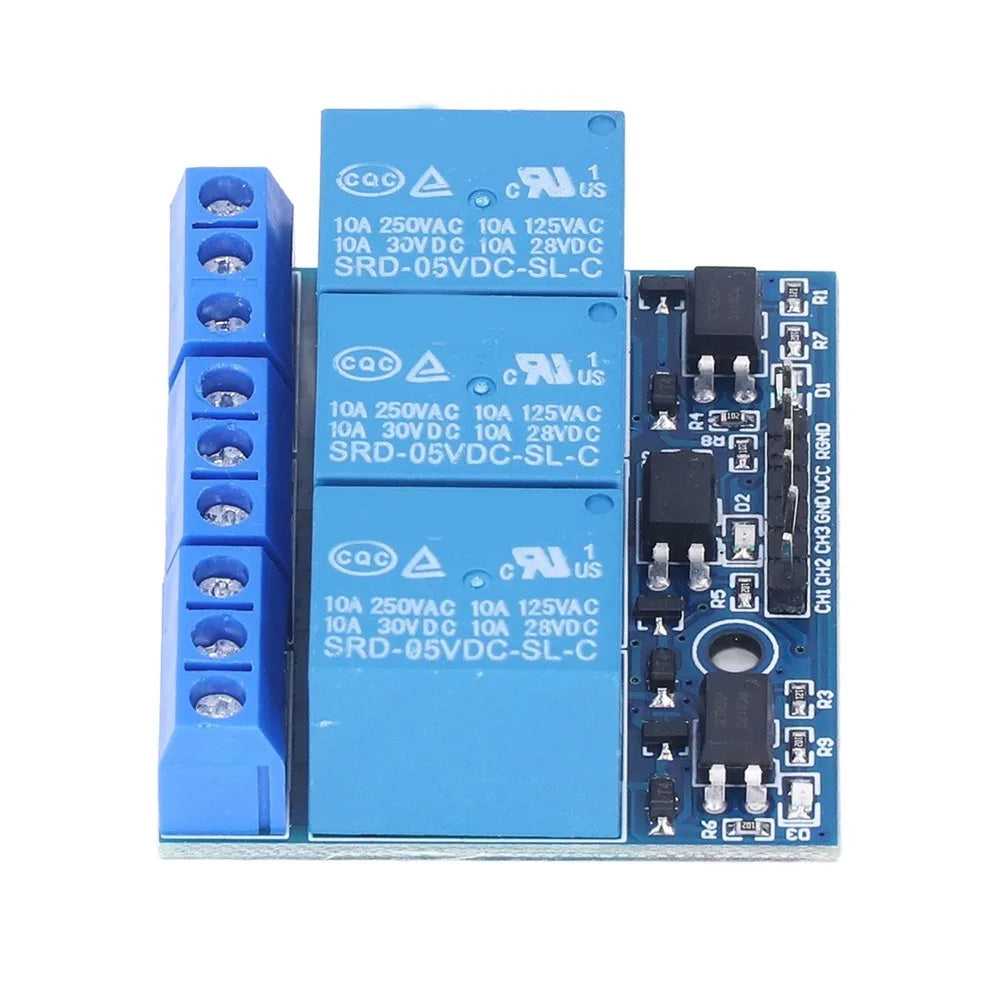3 Channel Relay Module – Optocoupler Isolated High/Low Trigger