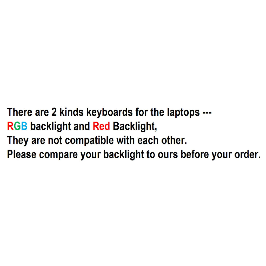 RGB & Red Backlit Keyboard for HP Omen 15-DC Multi-Language